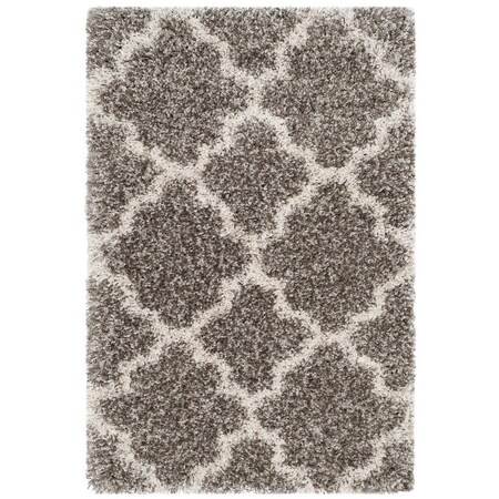Safavieh Sgh-Hudson Shag Power Loomed Small Rectangle Rugs, Grey and Ivory - 3 x 5 ft. SGH282B-3